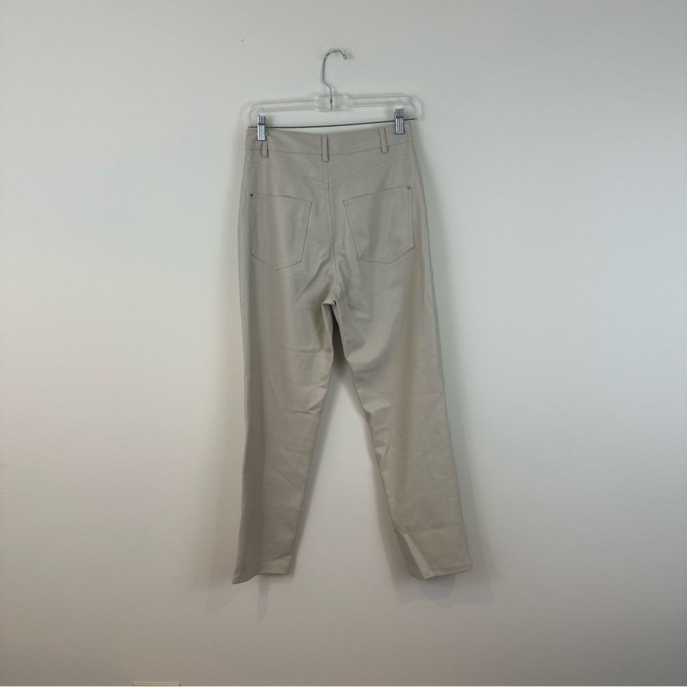 Zara Light Tan Beige Faux Leather Skinny Leg Pants Size 4 - Picture 4 of 4